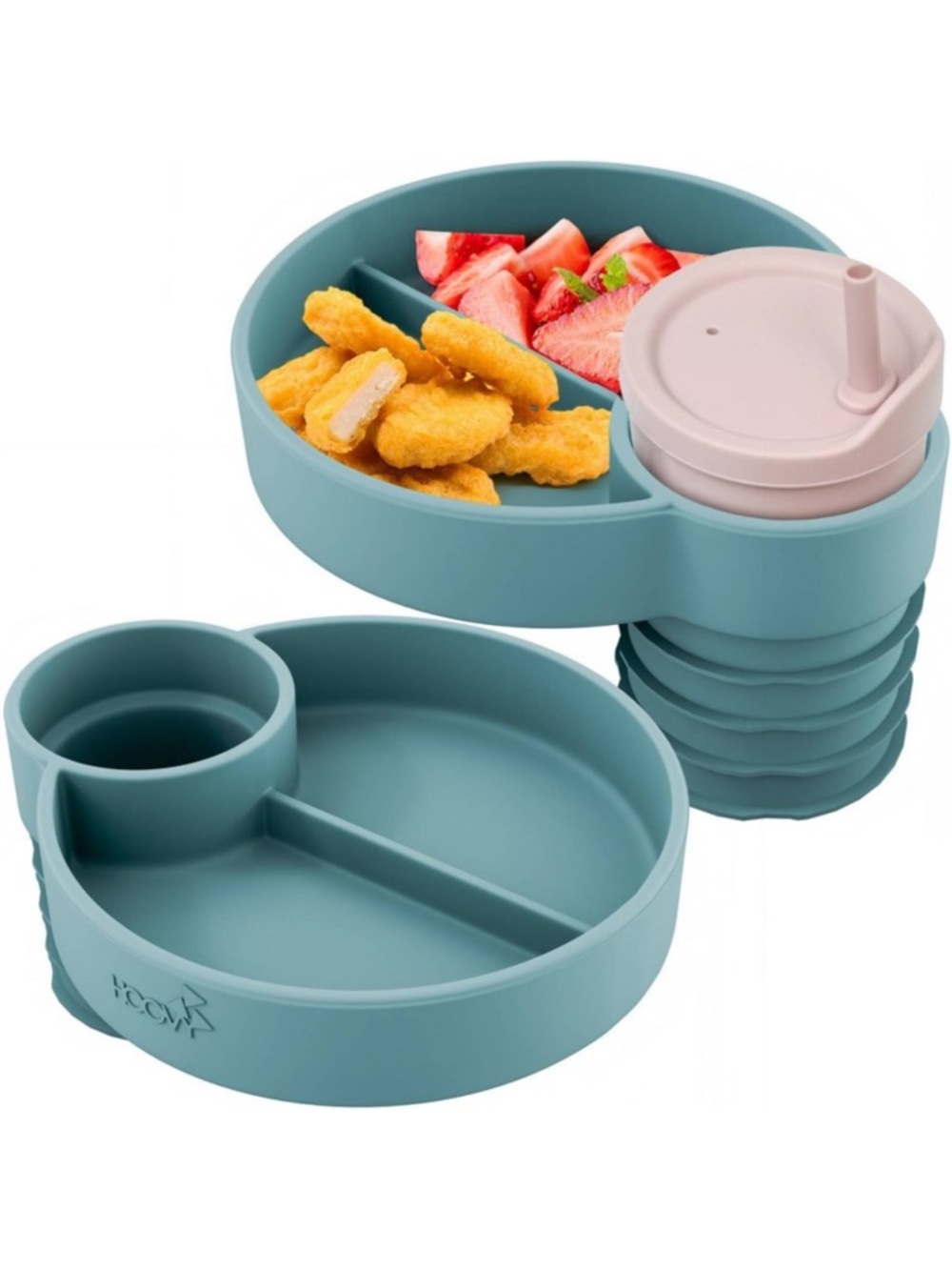 Travel Silicone Cup Holder and Snack Tray- Teal by Hoovy